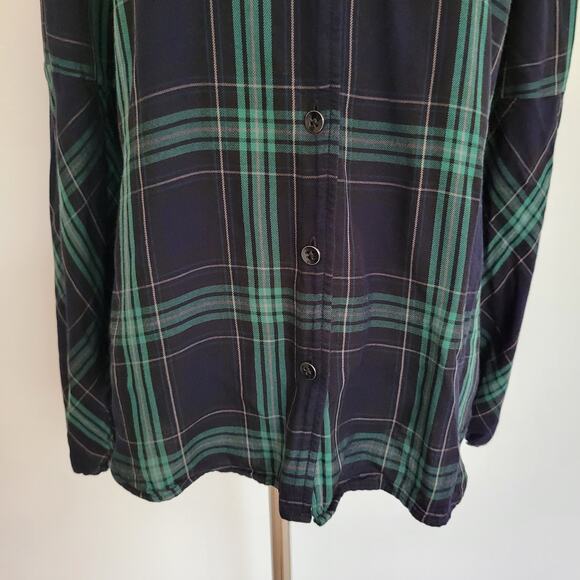 CAbi Big Sur Plaid Button Front Shirt Green Casual Viscose Fall Women Small - Picture 6 of 13